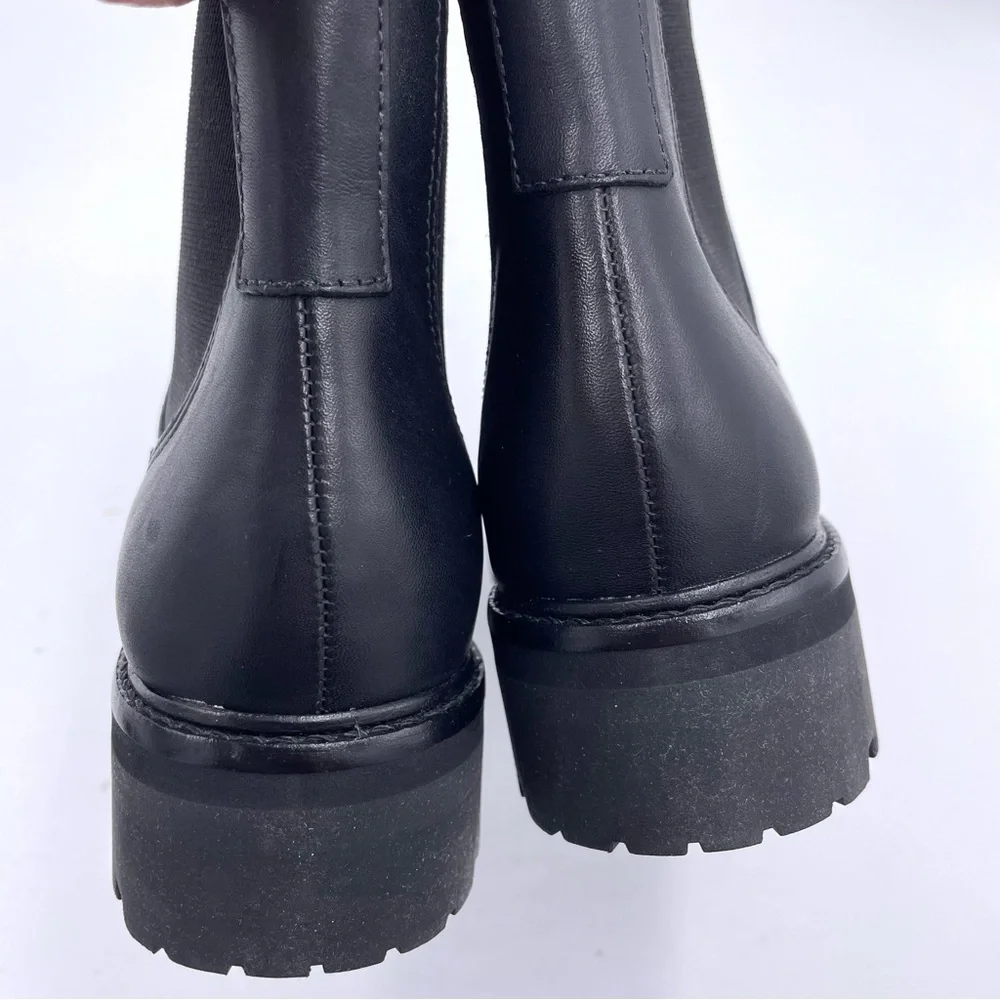 NEW Everlane Black Leather Lug Sole‎ Chelsea Bootie in Size 5.5